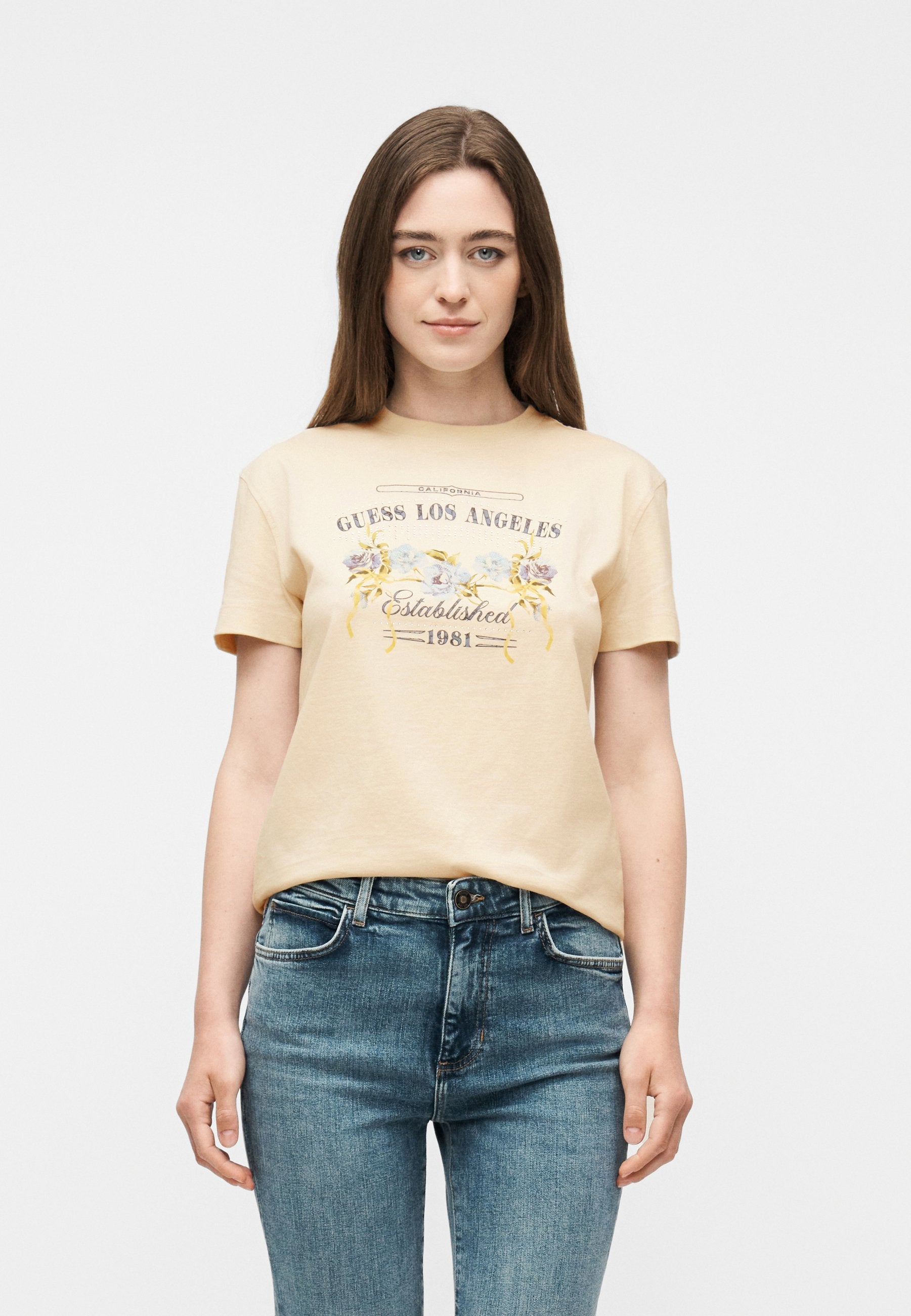 Guess SS CN FLOWERS BOX TEE