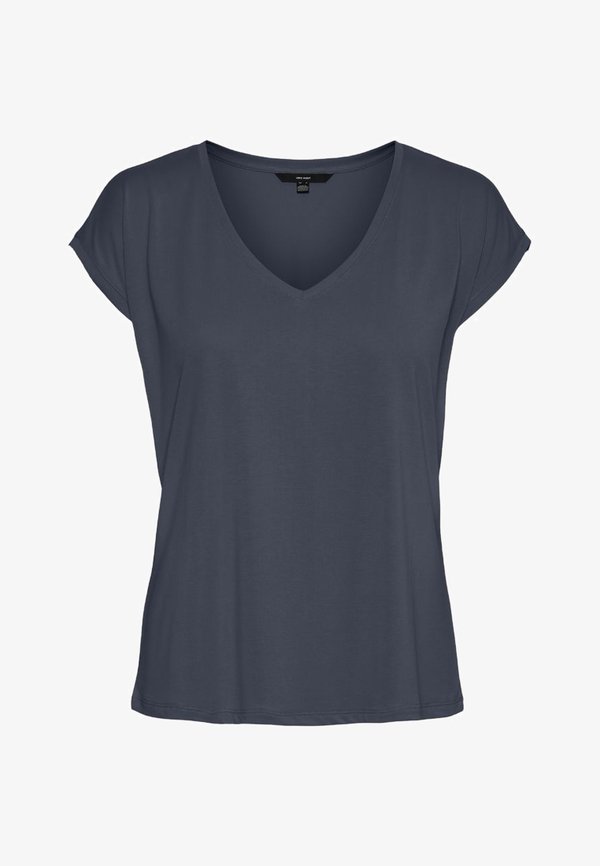 Vero Moda VMFILLI V NECK TEE - Basic T-shirt - ombre blue
