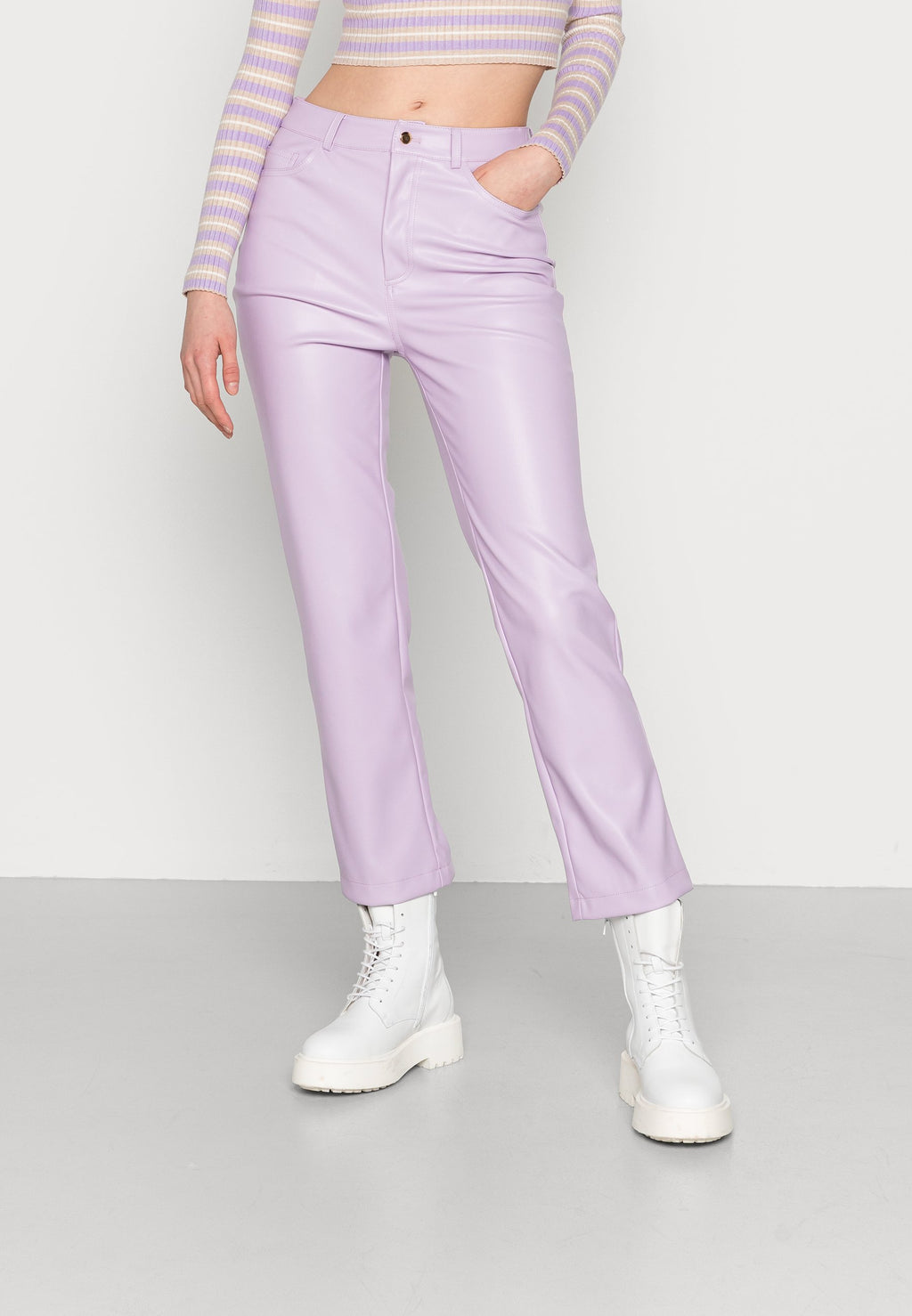 Never Fully Dressed LILAC PU TROUSER