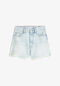 Tommy Hilfiger DISTRESSED HIGH RISE WIDE LEG DENIM SHORTS - Denim shorts - light blue denim