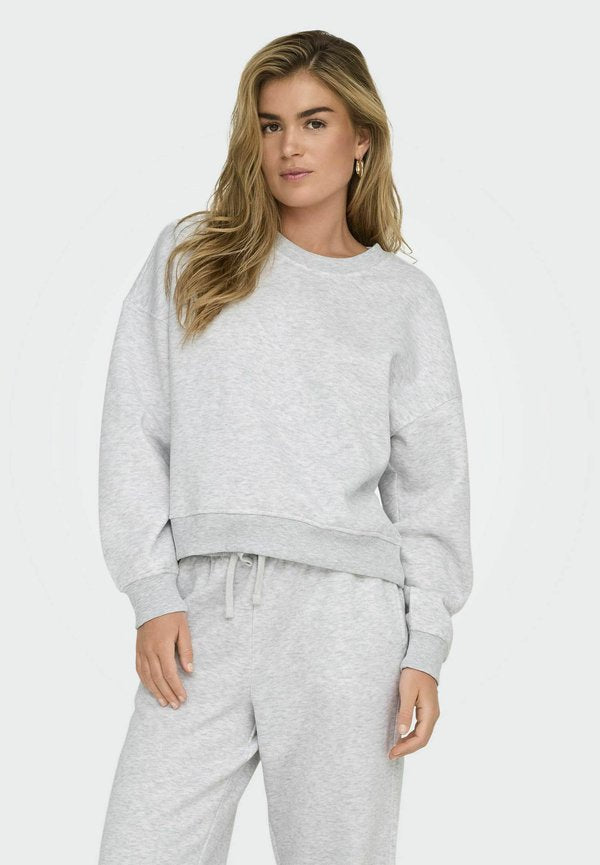ONLY ONLBEST L/S CREW NECK SWT NOOS - Sweatshirt - light grey melange