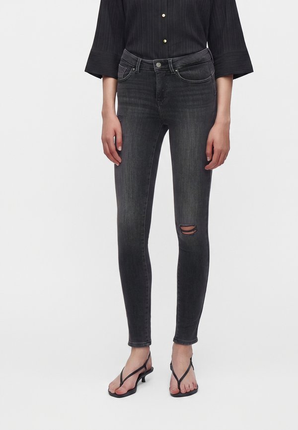 ONLY ONLPOWER MID PUSH - Jeans Skinny Fit - washed black