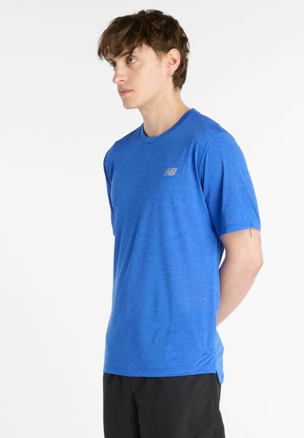 New Balance NB ATHLETICS RUN T-SHIRT - Basic T-shirt - blue gemstone heather