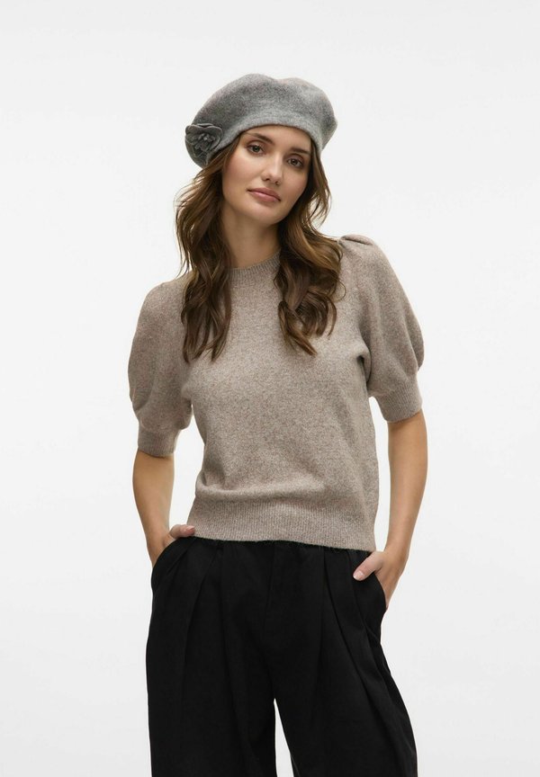 Vero Moda VMDOFFY 2/4 O-NECK PULLOVER GA NOOS - Basic T-shirt - moon rock