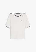 Tommy Hilfiger FINE CABLE BOAT NECK - Jumper - ivory petal