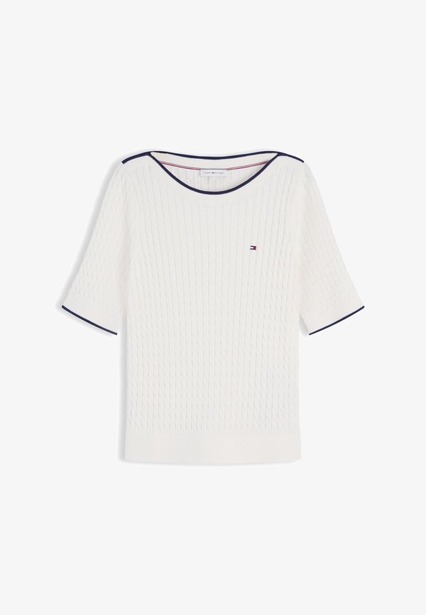 Tommy Hilfiger FINE CABLE BOAT NECK - Jumper - ivory petal
