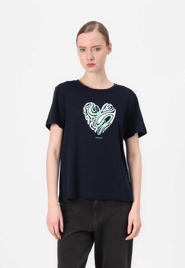 TOM TAILOR Print T-shirt - dark blue