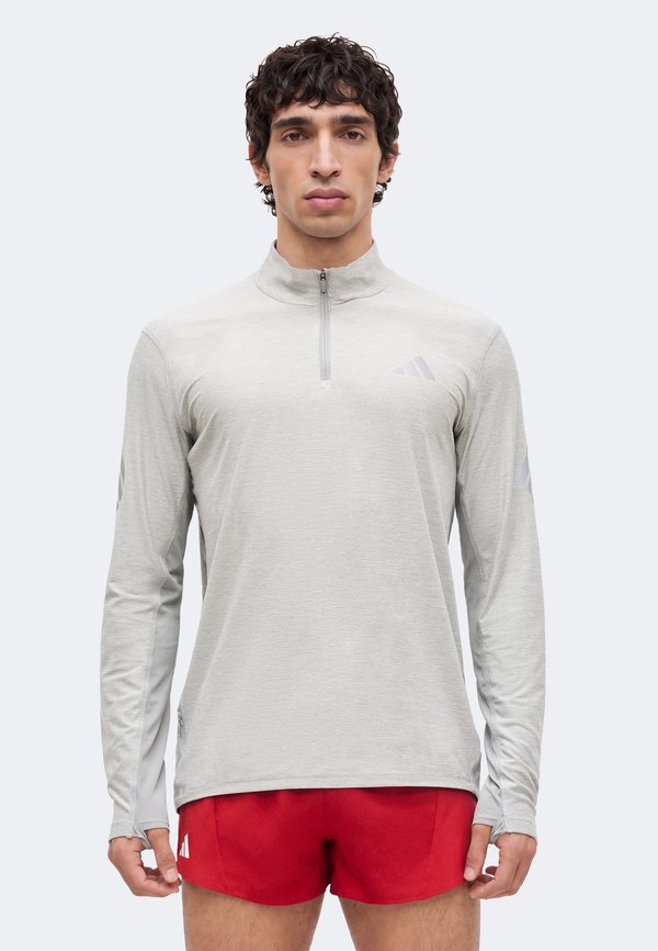 adidas Performance ADI365 ZIP - Long sleeved top - medium grey heather