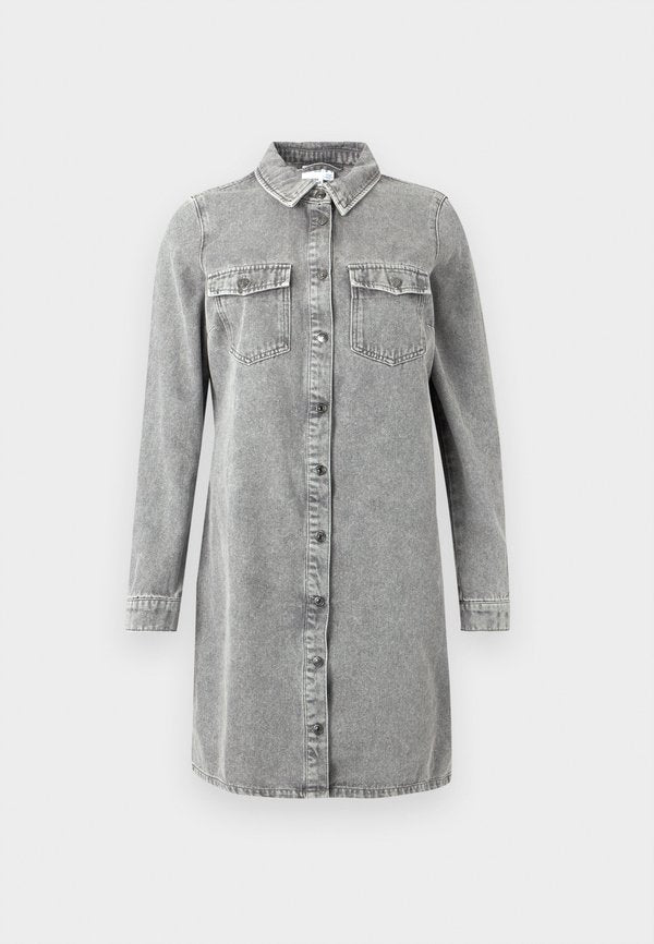 Vero Moda Denim VMJENNIE Short - Shirt dress - medium grey denim