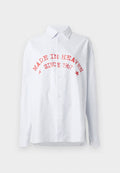 Fiorucci WOMEN'S MADE IN HEAVEN PRINT LIGHT BLUE STRIPED SHIRT