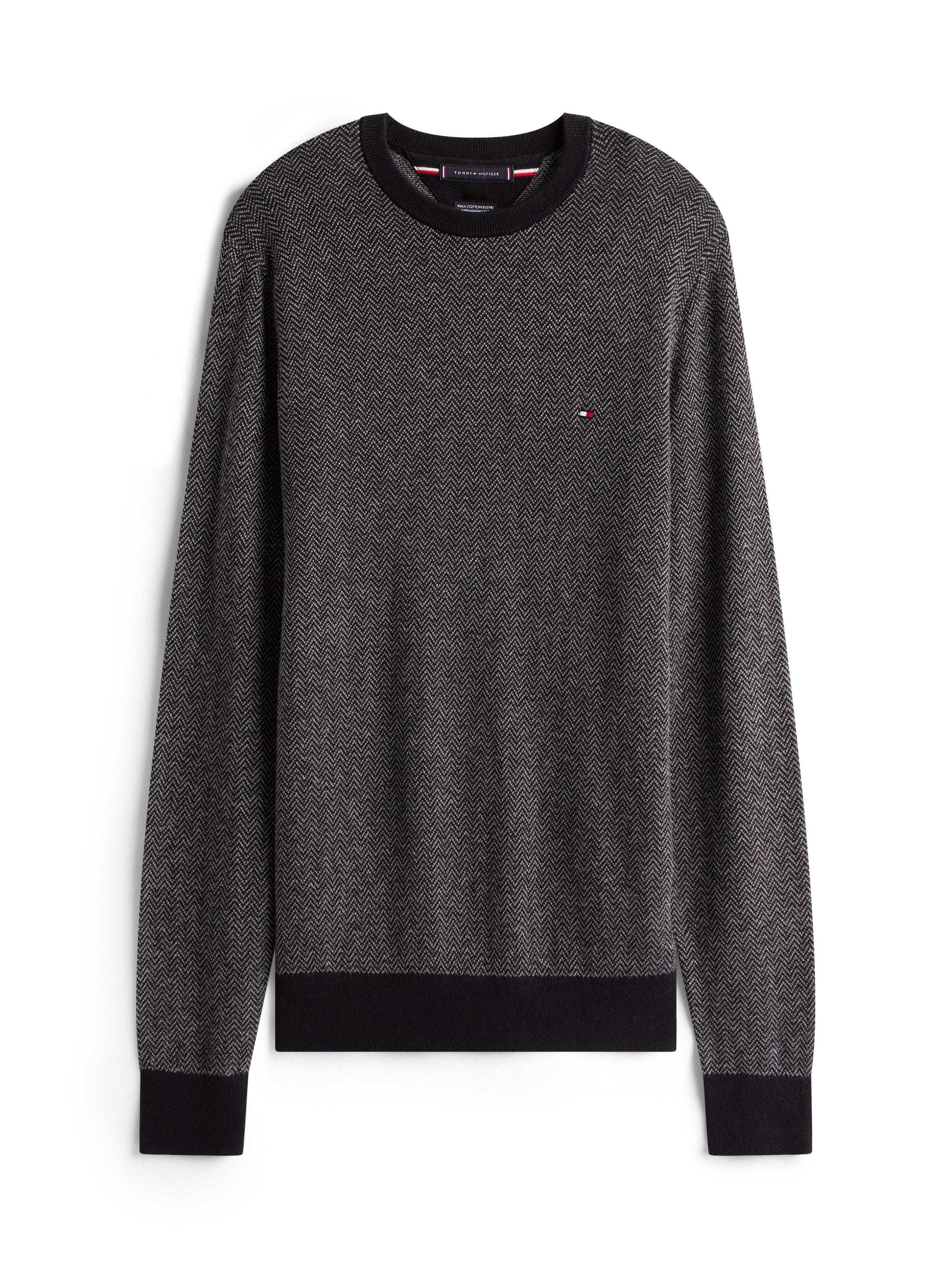 PIMA HERRINGBONE CREW Media 1