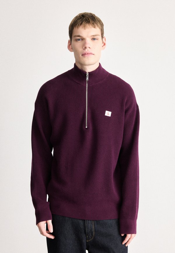 Calvin Klein Jeans QUARTER ZIP - Jumper - passion plum