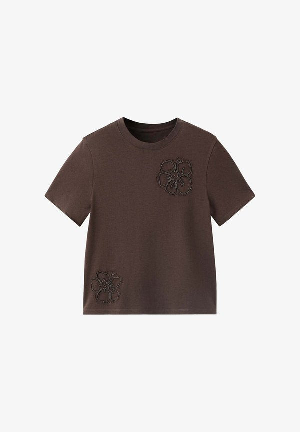 Mango ADULT - Print T-shirt - dark brown