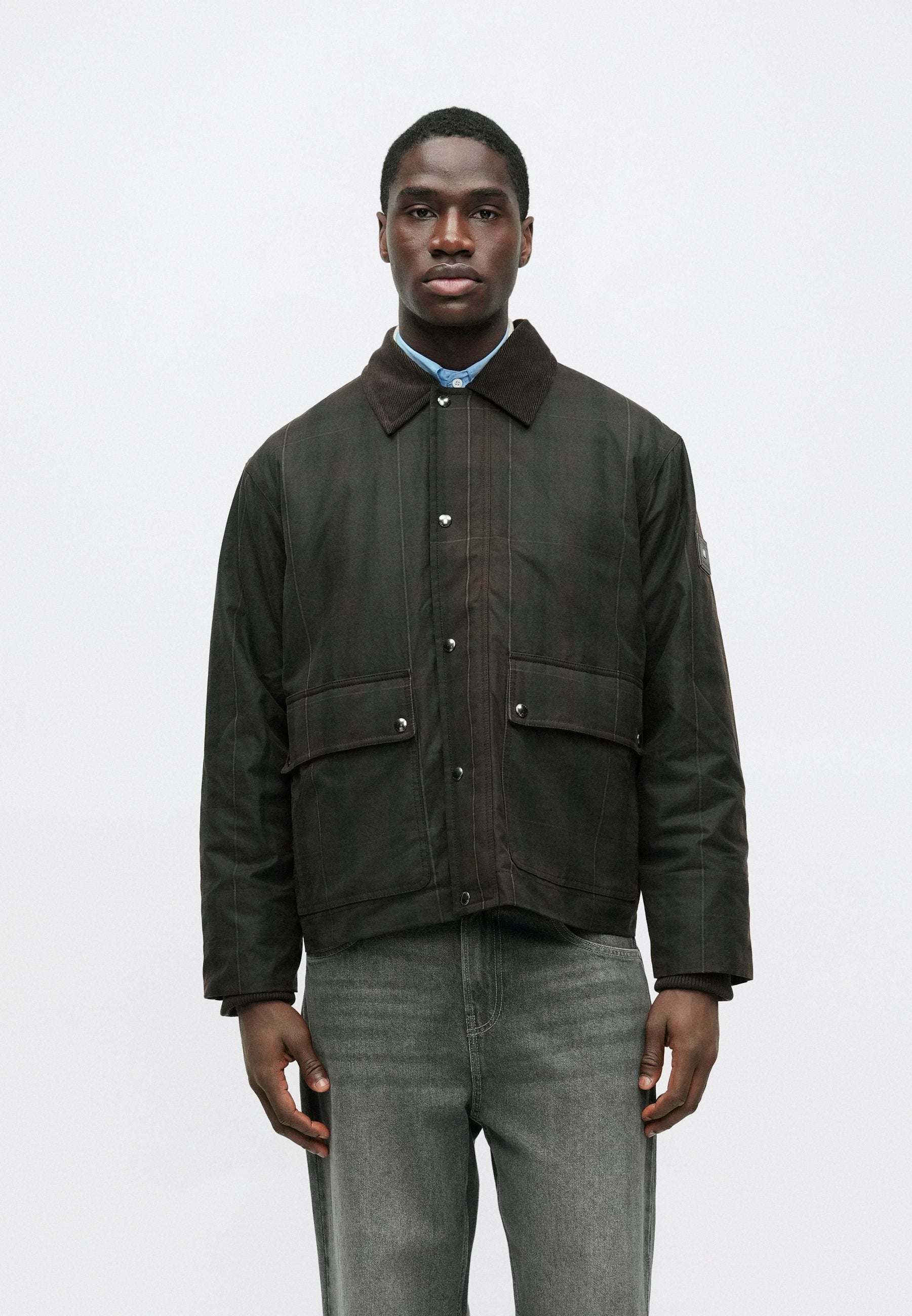 WAXED TARTAN CHECK RELAXED BARN JACKET Media 3