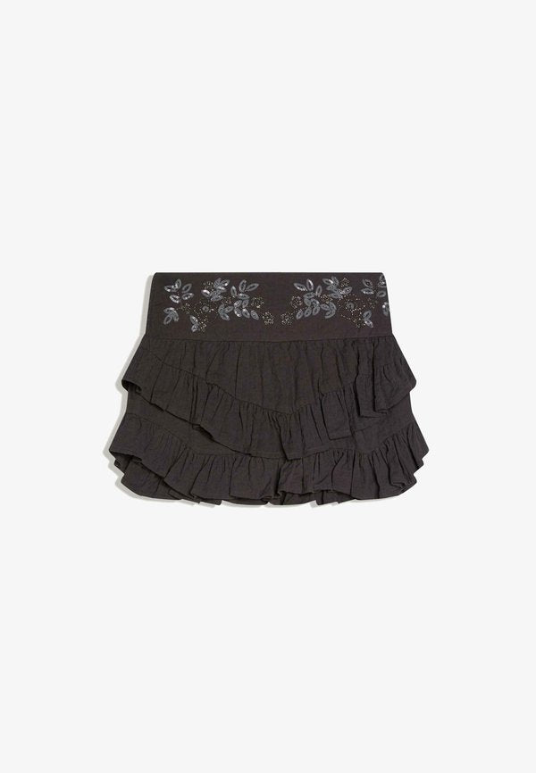 Bershka SKIRT - A-line skirt - grey