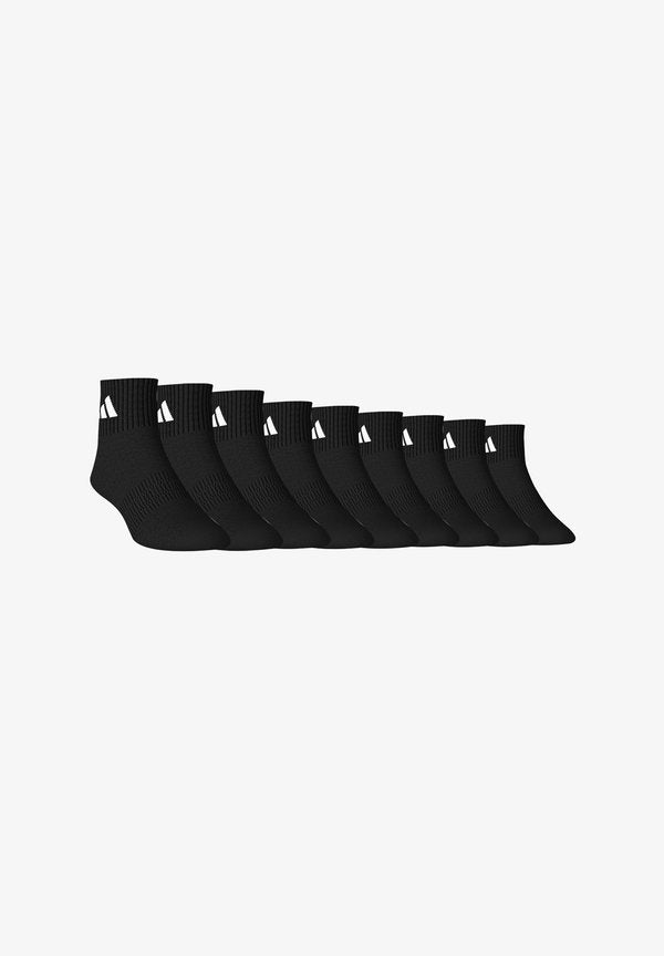 adidas Performance UNISEX THIN LIGHT SPORTSWEAR ANKLE QUARTER 9 PAAR PACK - Sports socks - black