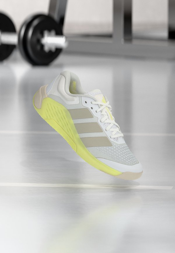 adidas Performance DROPSET 4 POWER - Training shoe - footwear white/alumina/frozen lemon