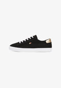 Tommy Hilfiger METALLIC HEEL CANVAS TRAINERS - Trainers - black