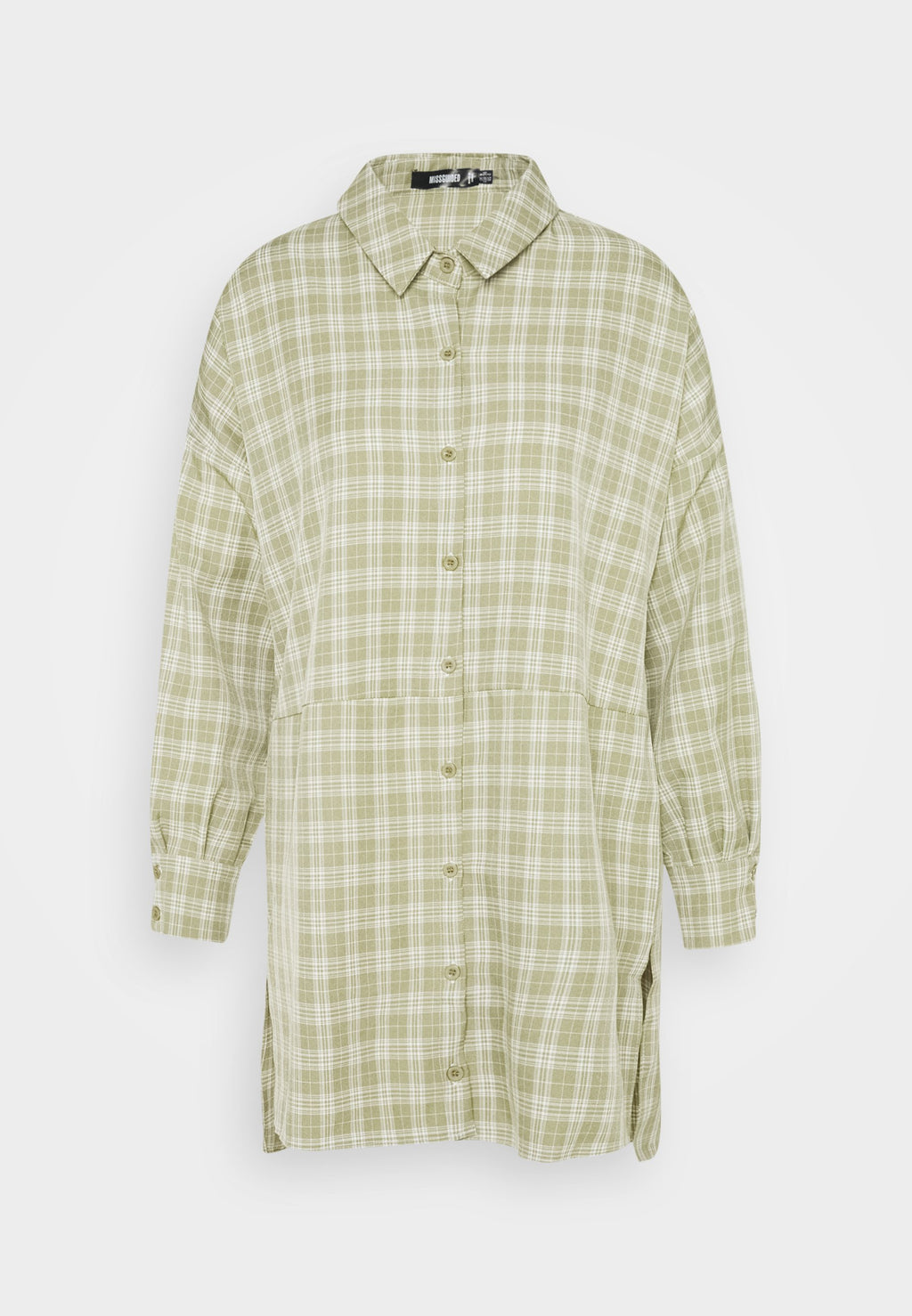 Missguided OVERSIZED DIP BACK SHIRT DRESS CHECK