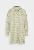 Missguided OVERSIZED DIP BACK SHIRT DRESS CHECK