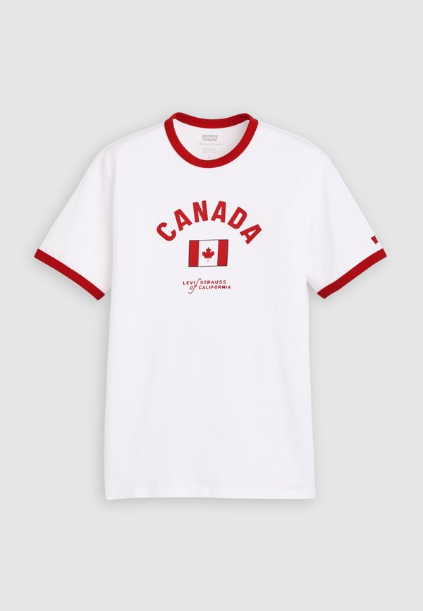 Levi's® FOOTBALL RINGER - Print T-shirt - white red