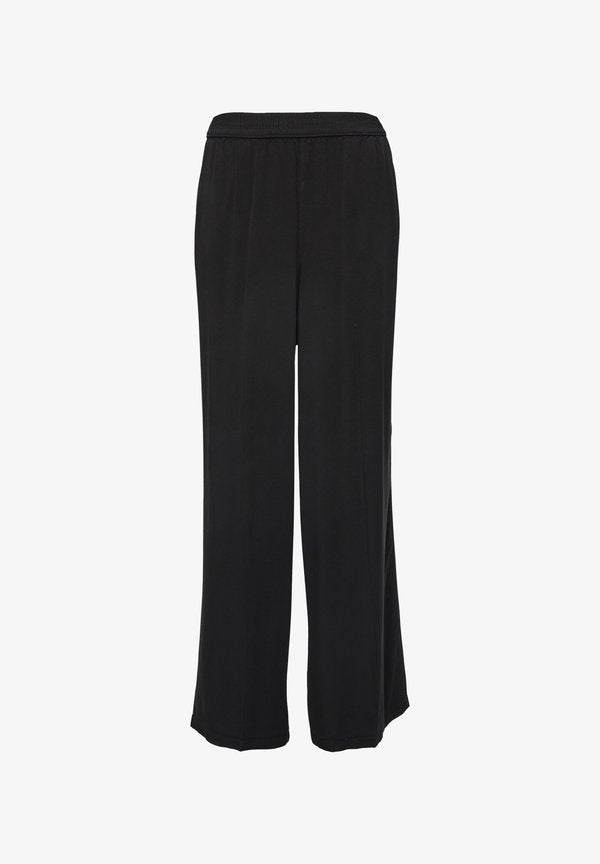 s.Oliver MIT WEITEM BEIN - Trousers - schwarz