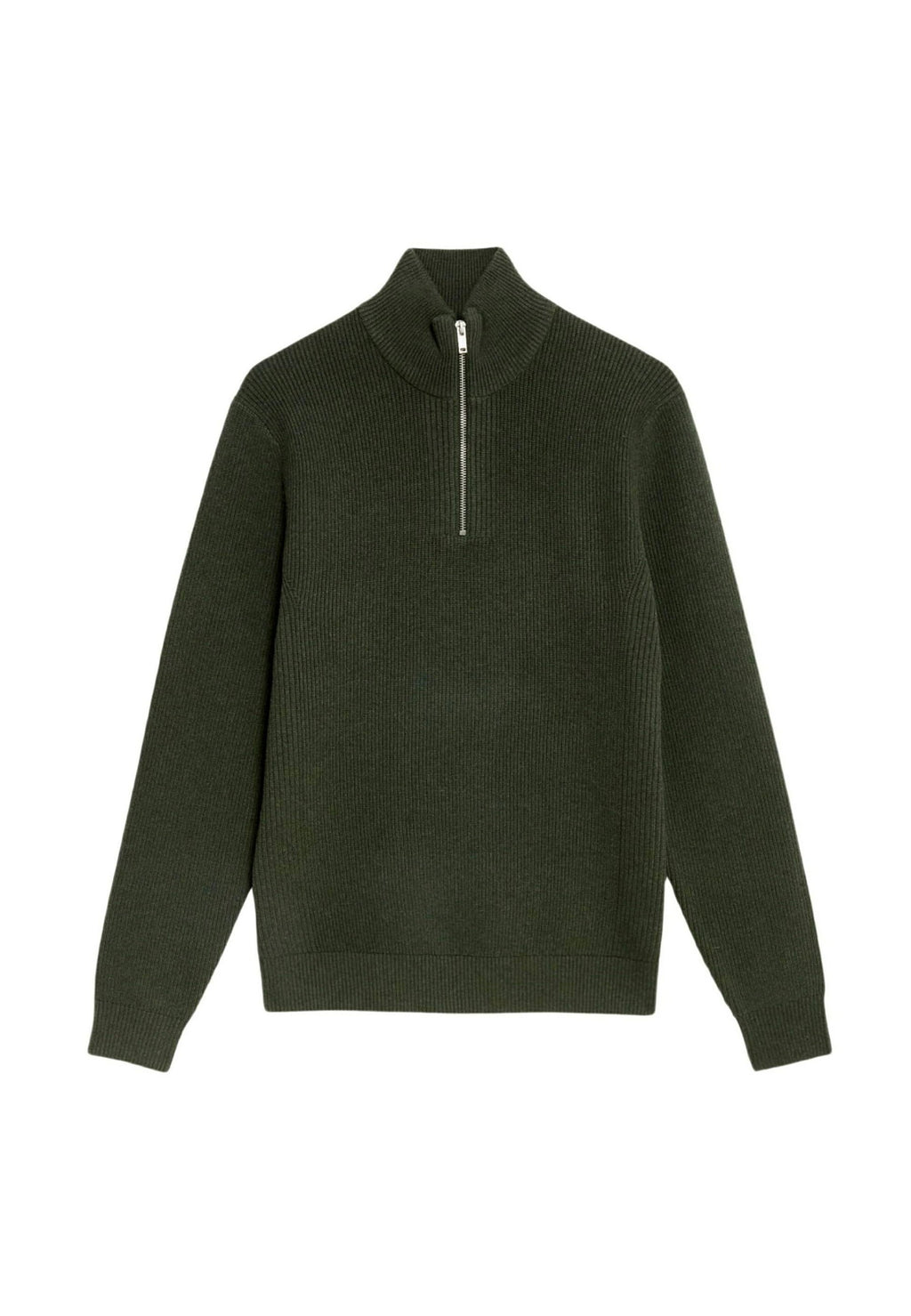 Marks & Spencer COTTON BLEND RIBBED HALF ZIP