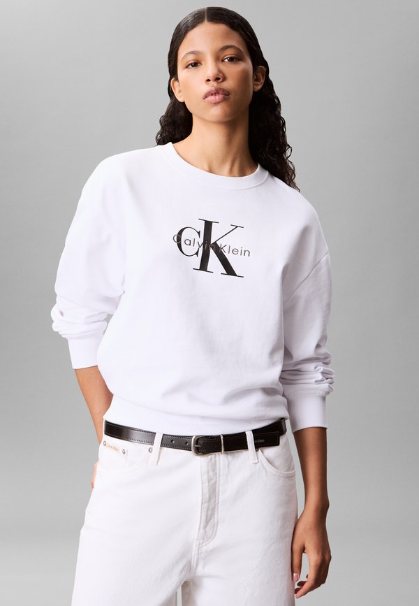 Calvin Klein Jeans MONOLOGO  - Sweatshirt - brilliant white
