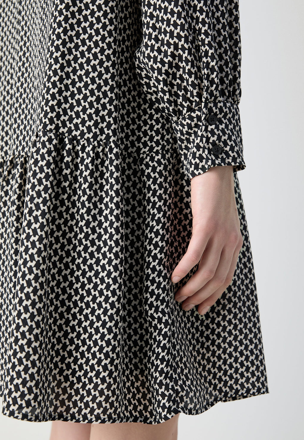 Marc O'Polo DRESS A-SHAPE SHIRT STYLE VOLANT SKIRT LONG SLEEVE KENT COLLAR