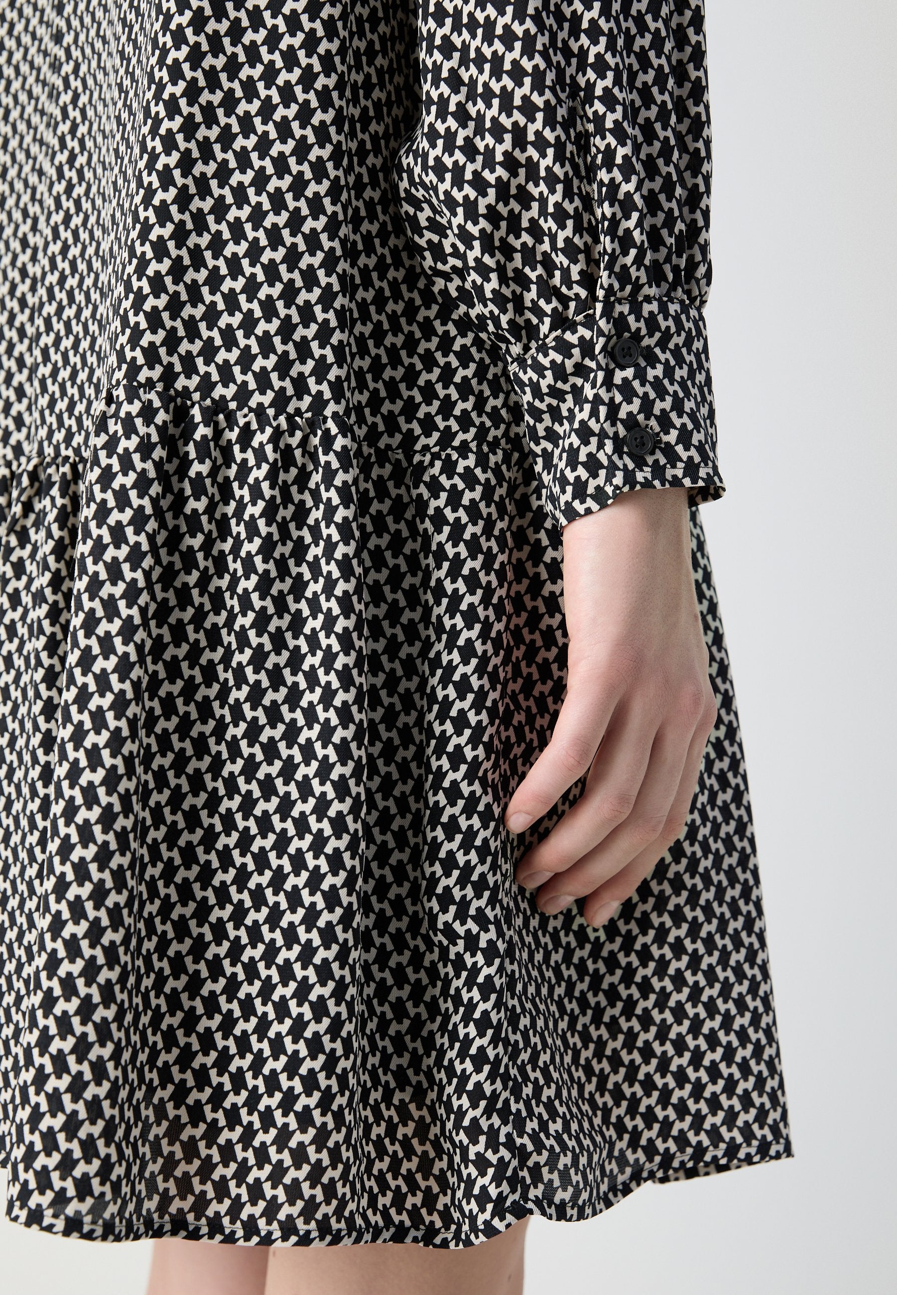 Marc O'Polo DRESS A-SHAPE SHIRT STYLE VOLANT SKIRT LONG SLEEVE KENT COLLAR