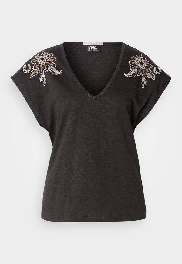 Scotch & Soda EMBROIDERED V NECK