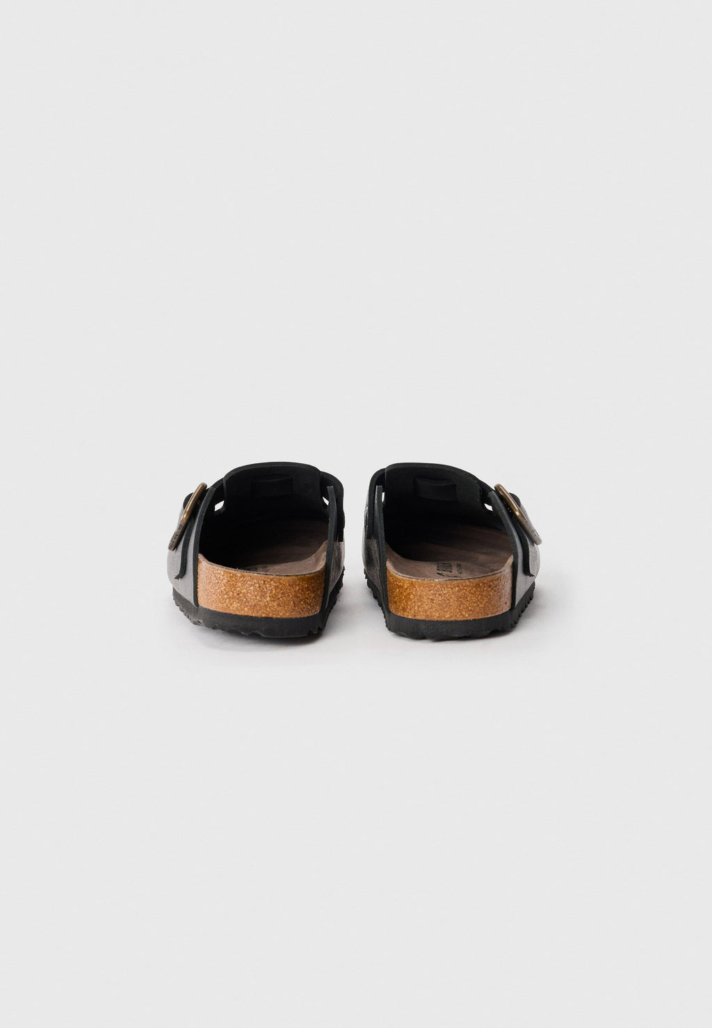 Birkenstock BOSTON WB LE VINTAGE WOOD BLACKN - REGULAR