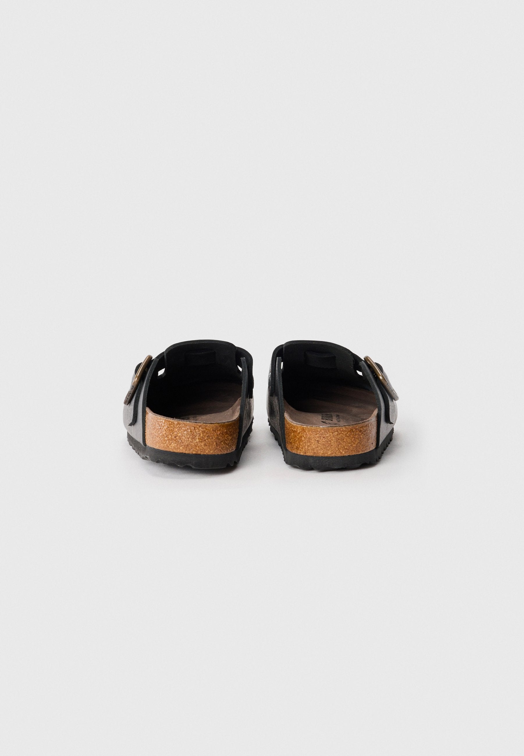 Birkenstock BOSTON WB LE VINTAGE WOOD BLACKN - REGULAR