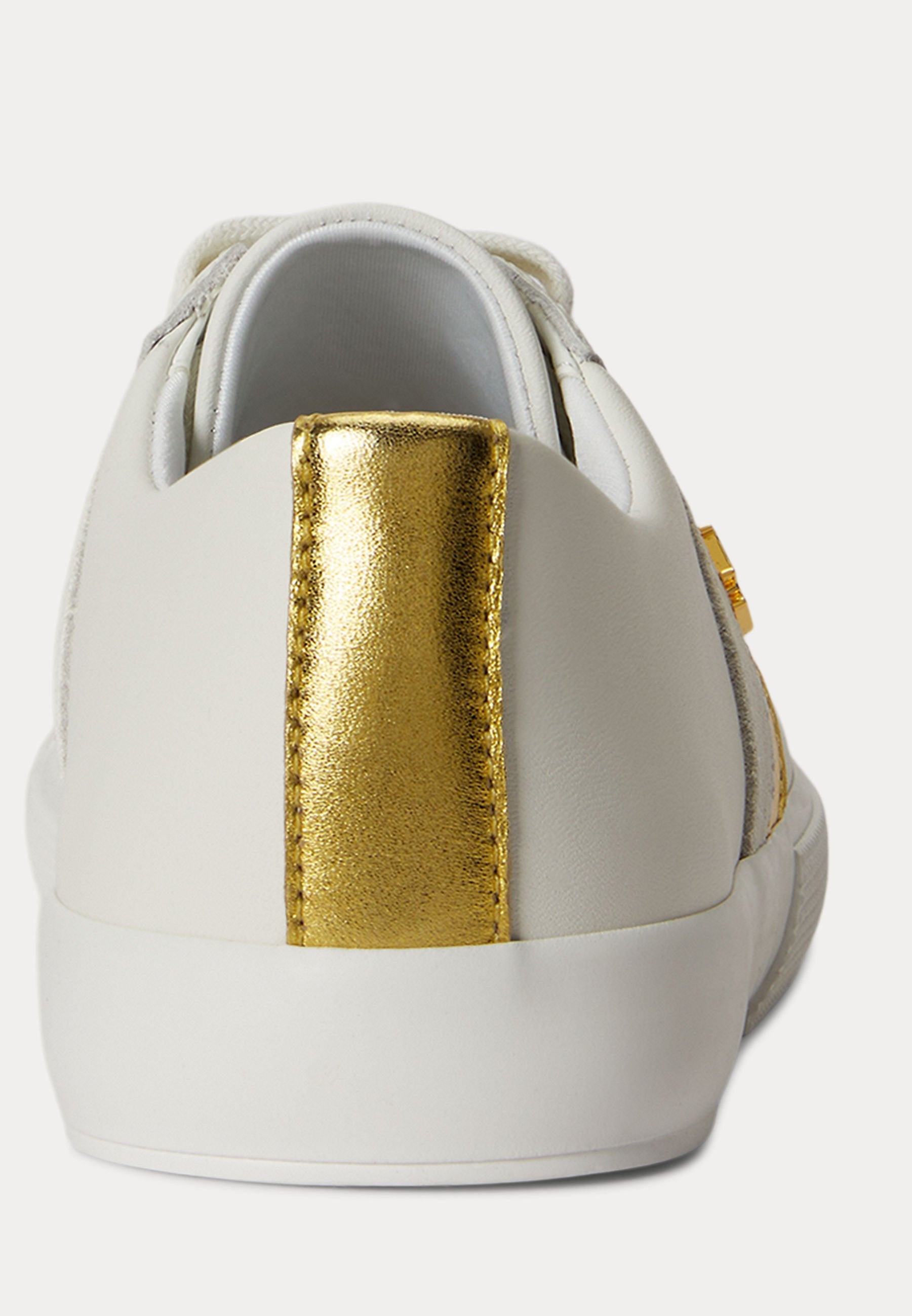 Lauren Ralph Lauren JANSON II METALLIC-TRIM LEATHER SNEAKER