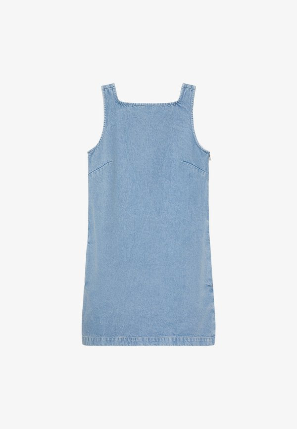 Calvin Klein Jeans V- NECK DENIM SHIFT DRESS CK AQU - Denim dress - ck aquatic