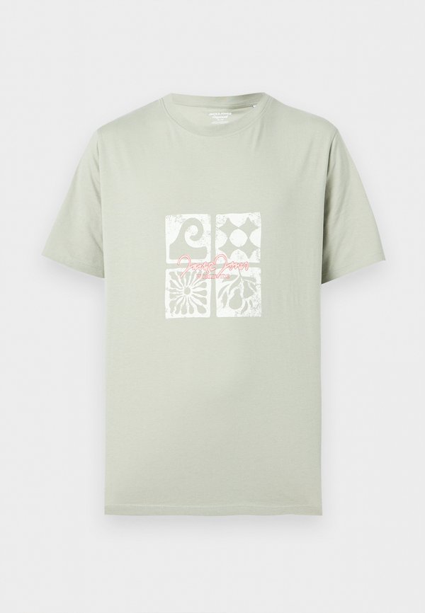 Jack & Jones JORRIVIERA FRONT TEE CREW NECK - Print T-shirt - seagrass