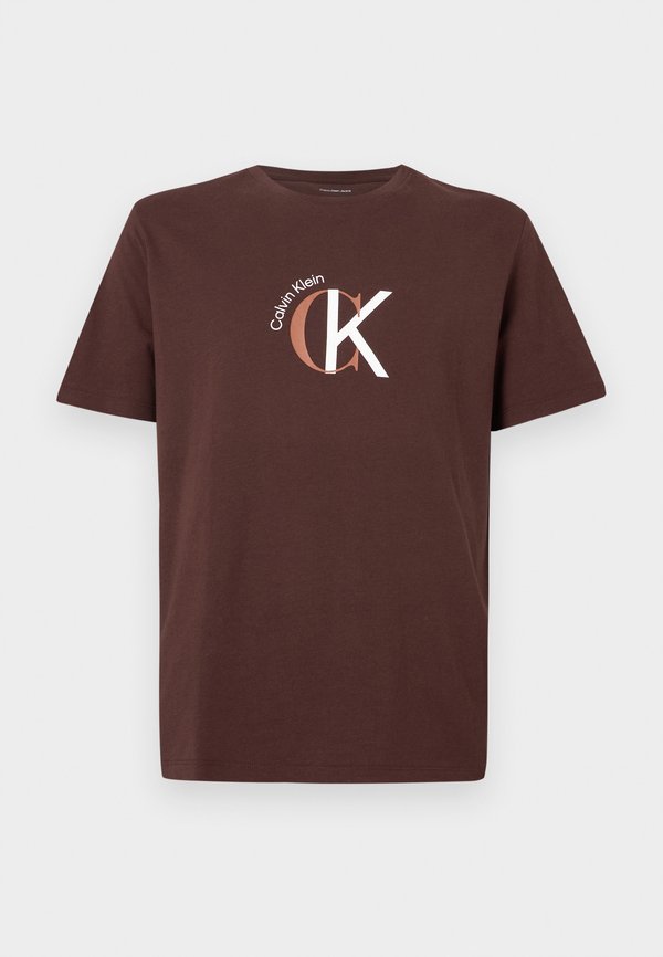 Calvin Klein Jeans GRAPHIC - Print T-shirt - rich brown