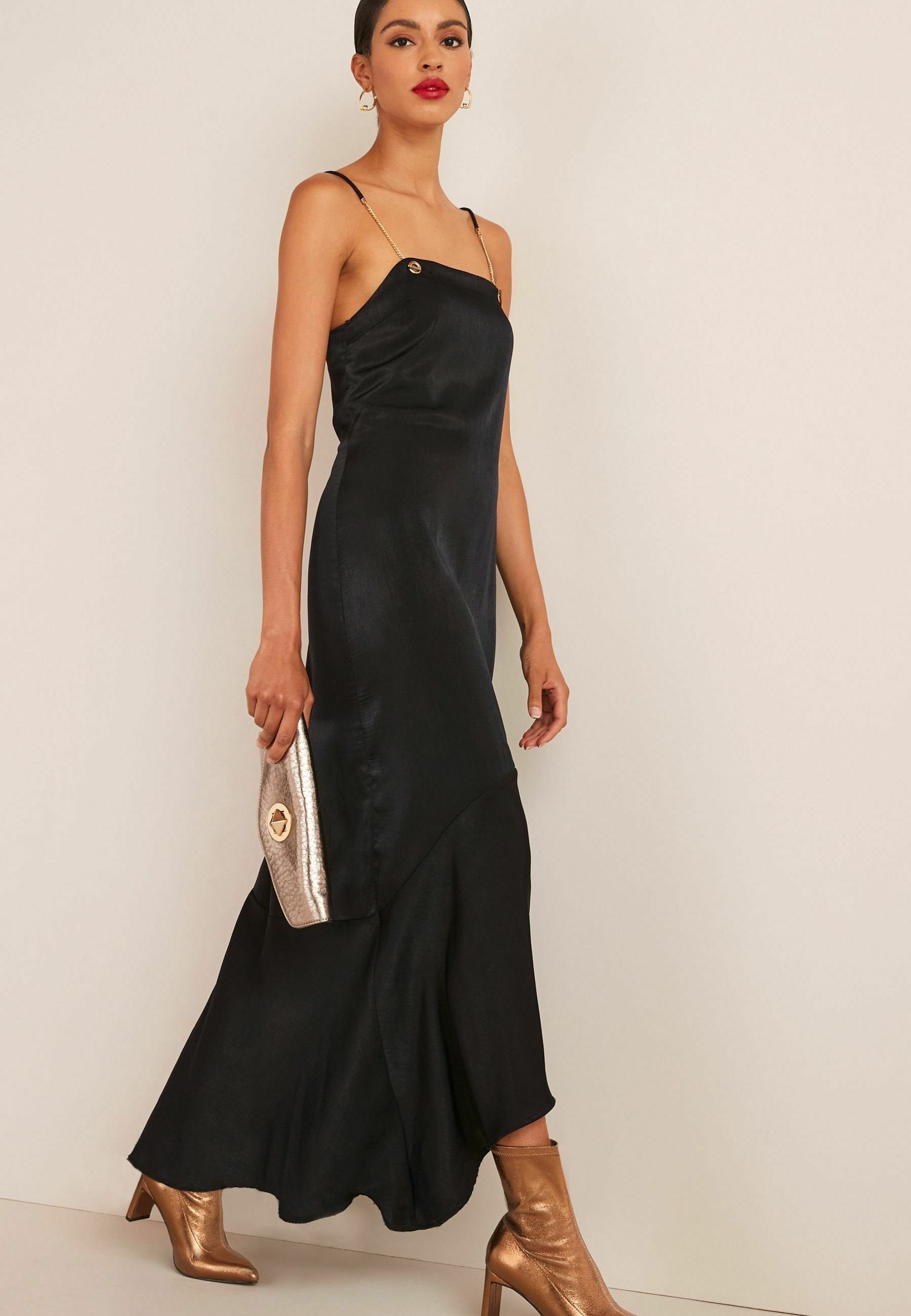 Next SATIN CHAIN DETAIL MIDI DRESS