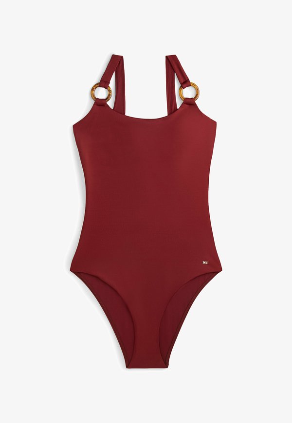 Tommy Hilfiger TORTOISESHELL RING SCOOP BACK SWIMSUIT - Swimsuit - liberty red