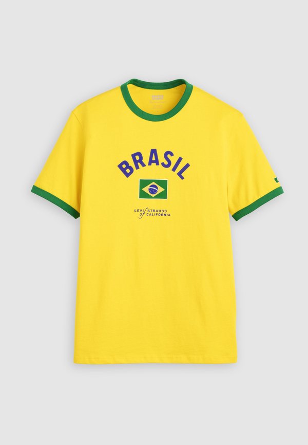 Levi's® FOOTBALL RINGER - Print T-shirt - yellow/green/blue
