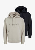 Jack & Jones PRINTED 2 PACK  - Hoodie - schwarz   beige