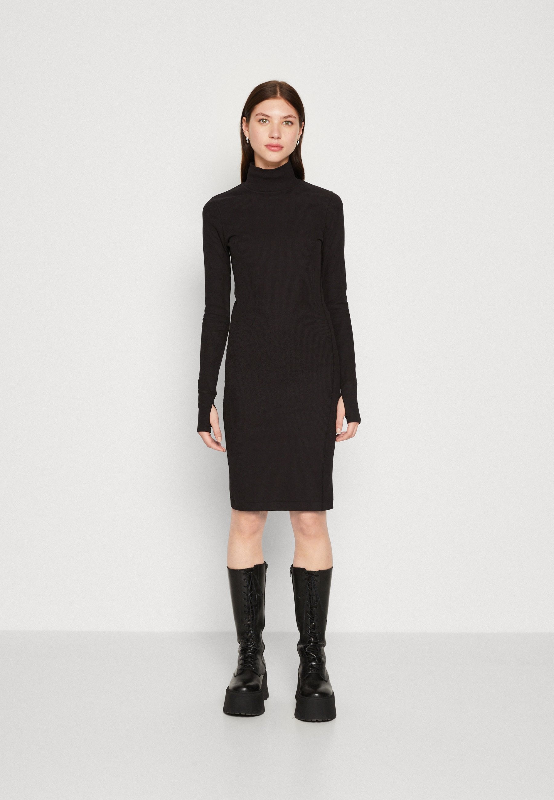 SLIM RIB DRESS MOCK L\S WMN Media 3