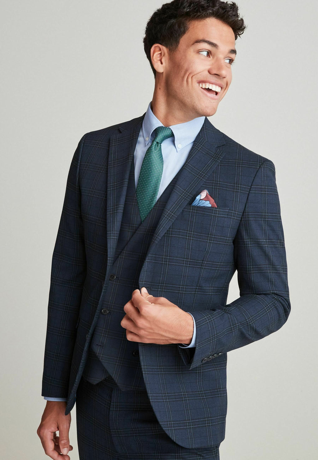Next SKINNY FIT CHECK SUIT: JACKET