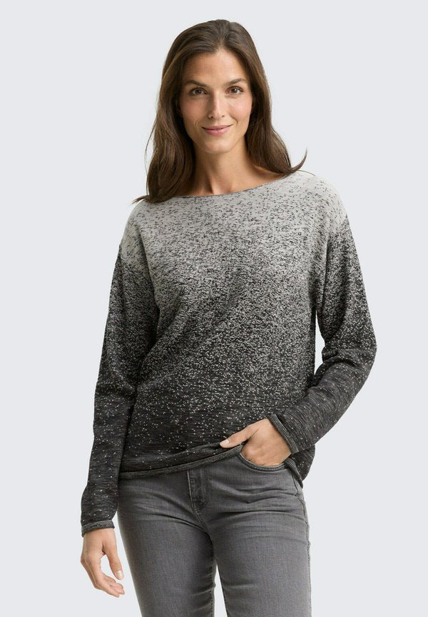 TOM TAILOR Jumper - black grey degrade design