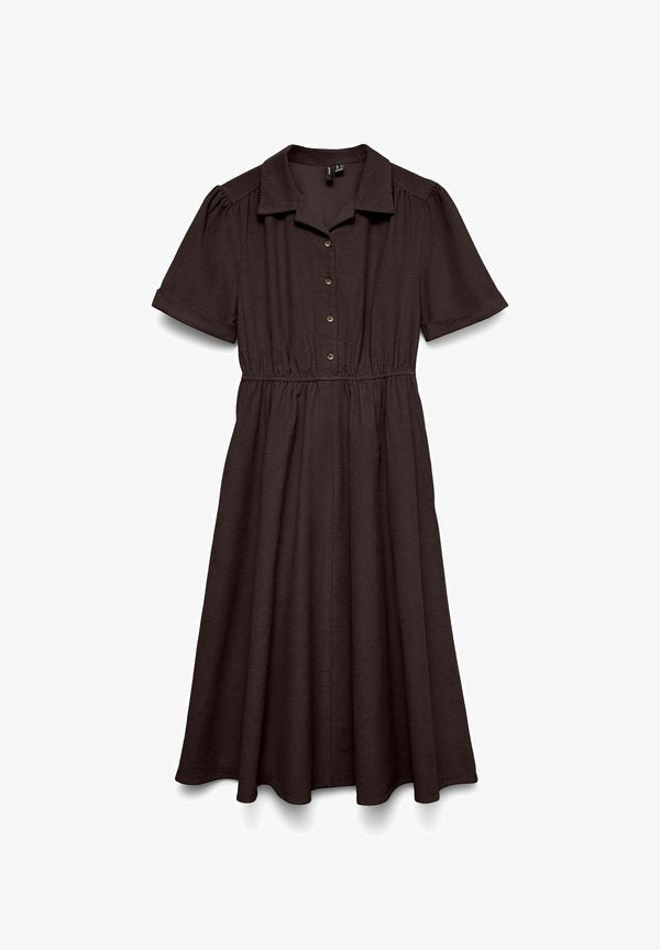 Vero Moda VMRAY Corduroy Midi - Shirt dress - chocolate torte