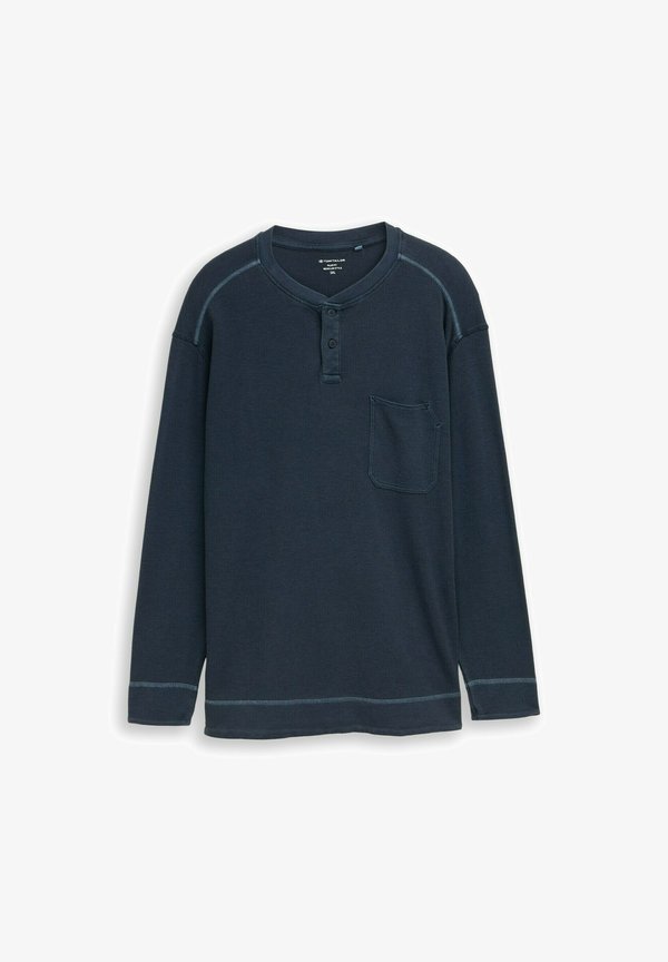 TOM TAILOR PLUS SIZE - HENLEY LANGARM MIT TRUKTU - Jumper - sky captain blue