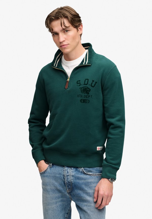 Superdry & Co SUPERDRY TONAL HALF ZIP SWEATSHIRT.. - Sweatshirt - storm green