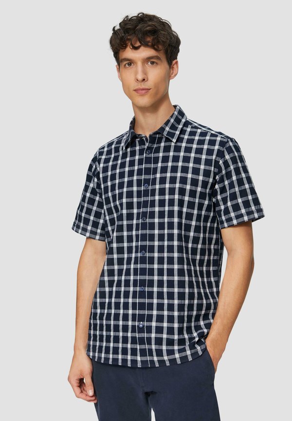 s.Oliver CHECKERED SHORT-SLEEVED   - Shirt - navy