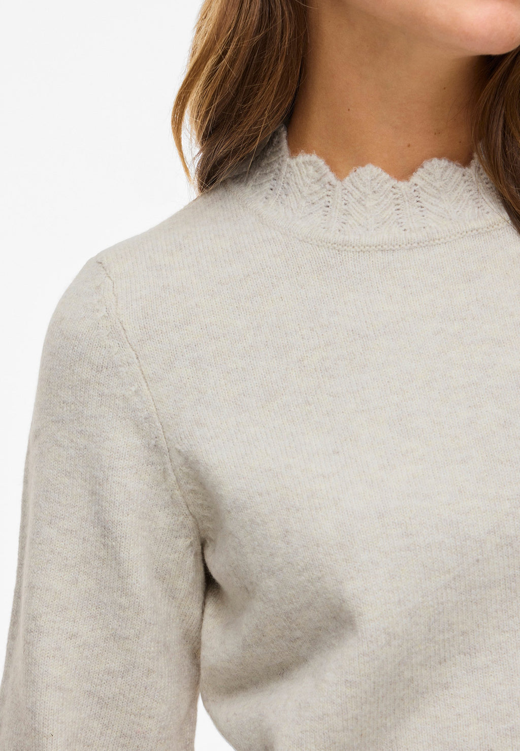 VILA VINIKOLINA O-NECK L/S KNIT TOP - NOOS