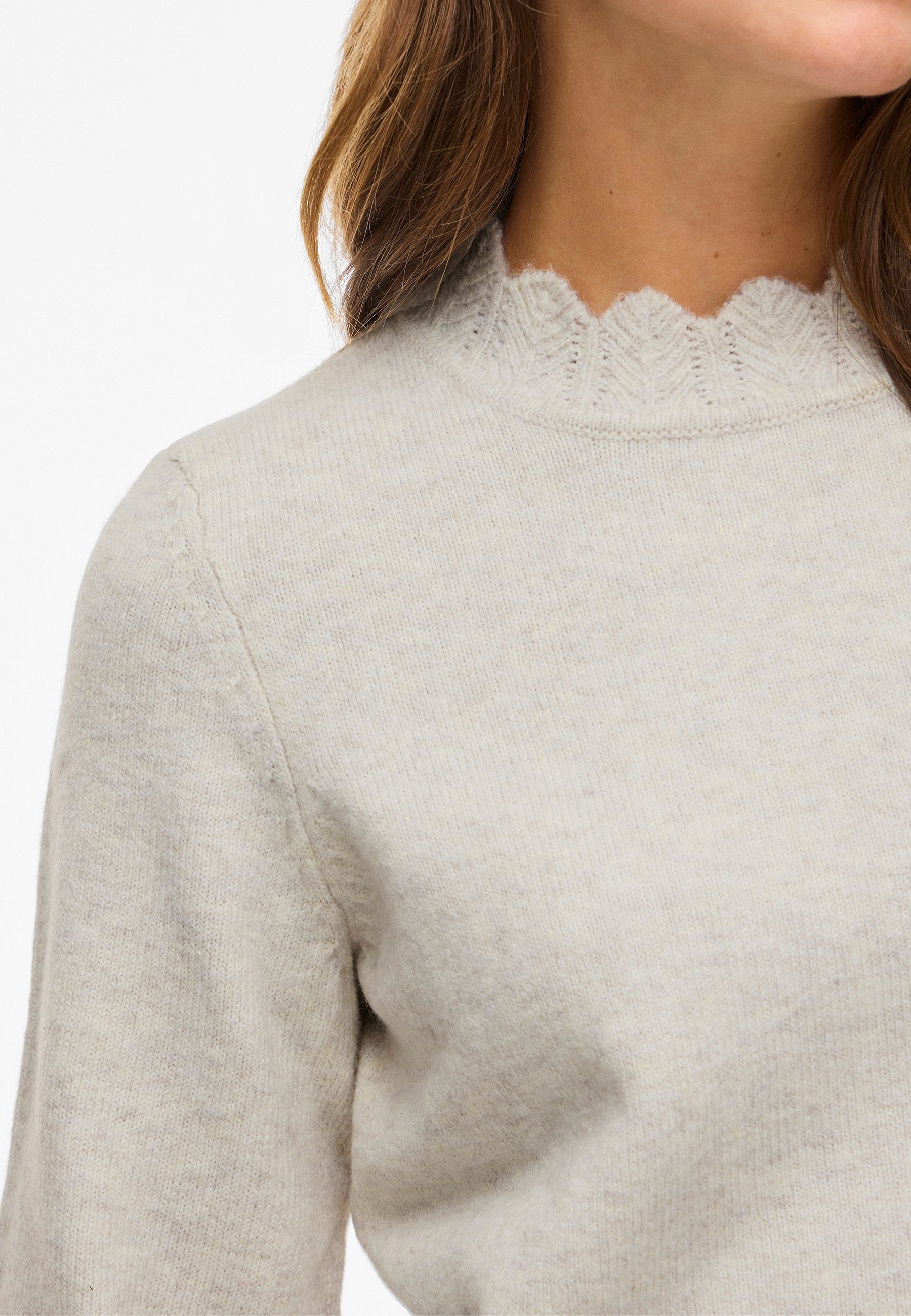 VILA VINIKOLINA O-NECK L/S KNIT TOP - NOOS